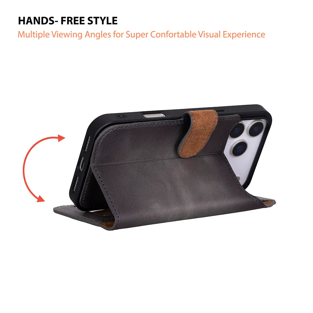 Magic iPhone 17 Pro Max Leather Detachable Wallet Case