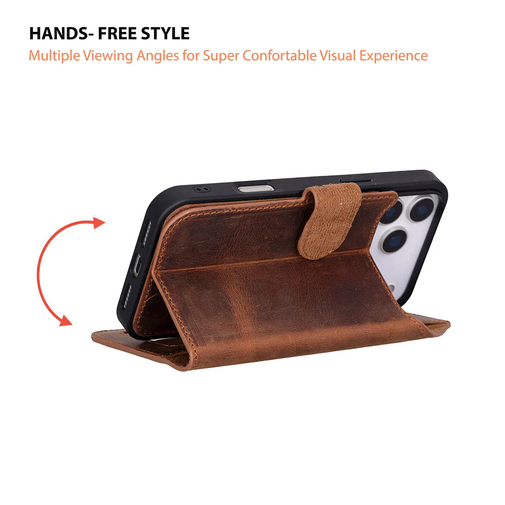 Magic iPhone 17 Pro Max Leather Detachable Wallet Case