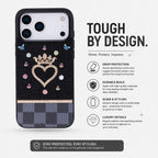 Vissel Heart Crystal Luxury Case for iPhone 17 Pro Max