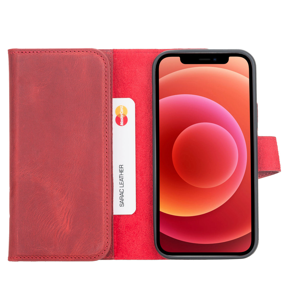 Santa iPhone 12 Mini Leather Detachable Wallet Case