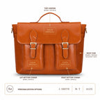 Olympus Leather Business Briefcase / Laptop Case