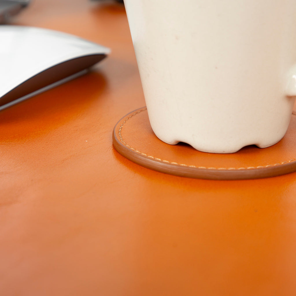 Divine Cup Leather Coaster Set