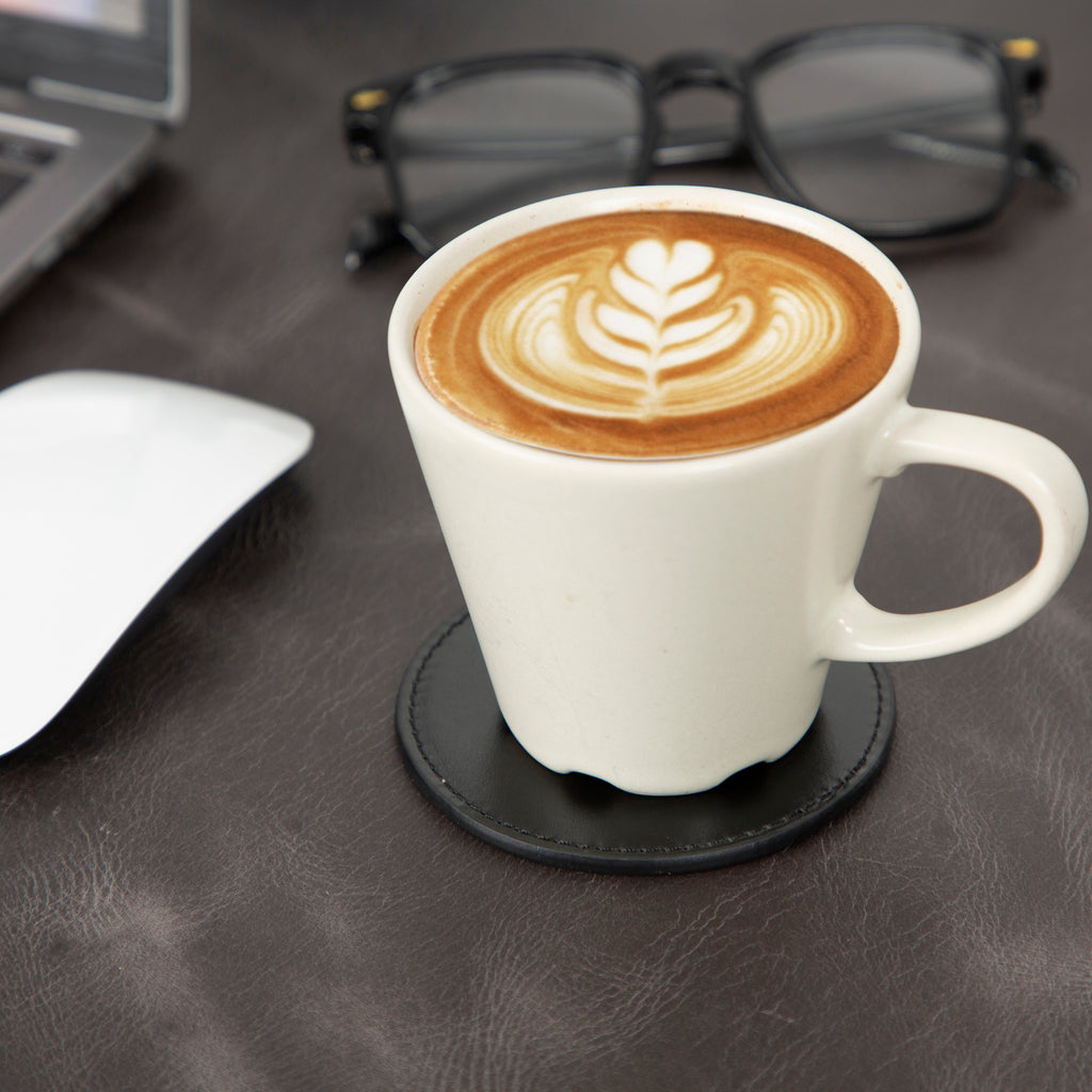 Divine Cup Leather Coaster Set