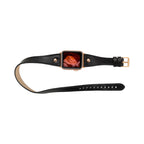 Hector Double Tour Leather Apple Watch Band with Rose Gold Trok