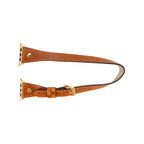 Hector Double Tour Leather Apple Watch Band with Gold Trok