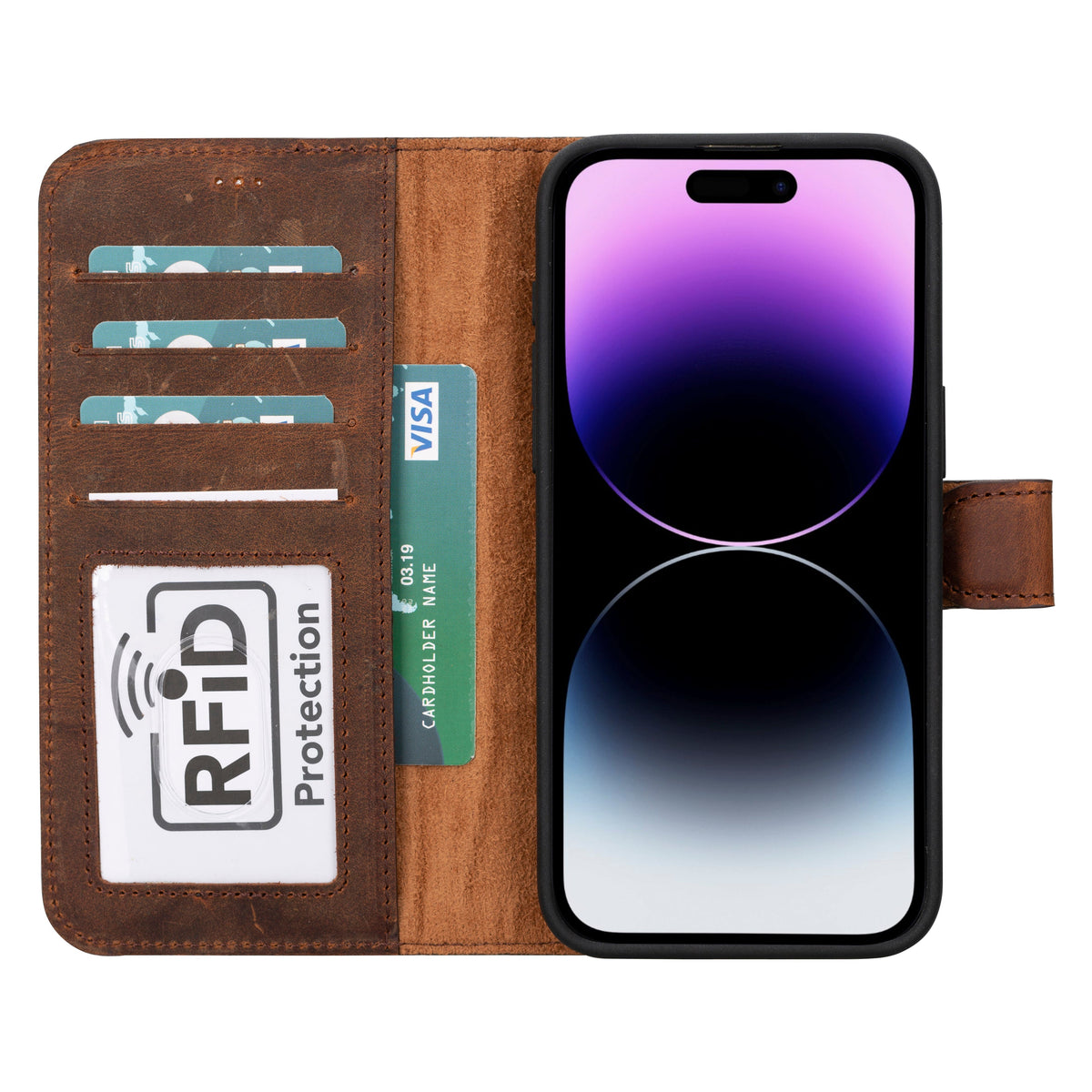 Magic iPhone 16 Pro Max Leather Detachable Wallet Case