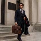 Olympus Leather Business Briefcase / Laptop Case
