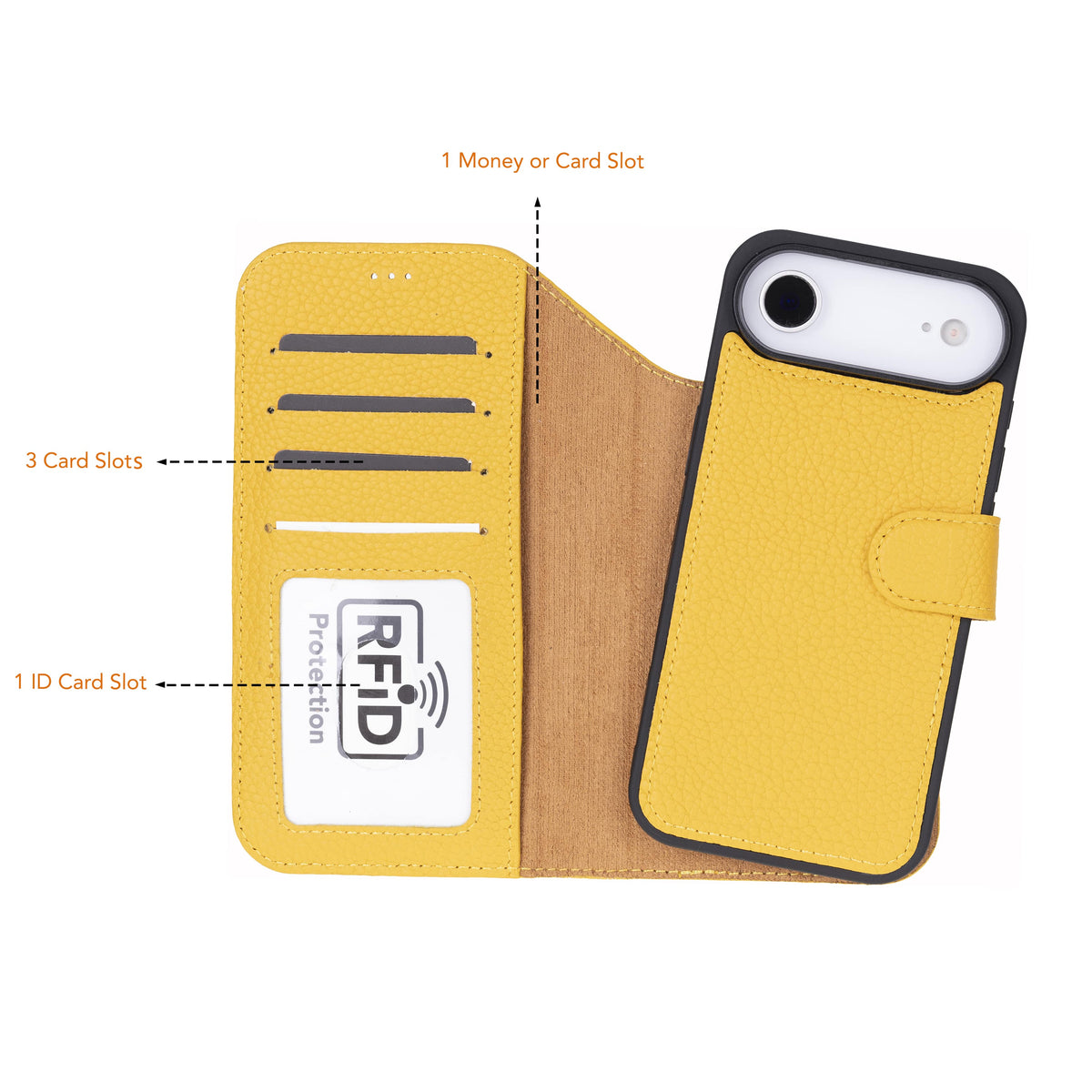 Magic iPhone 17 Air Leather Detachable Wallet Case