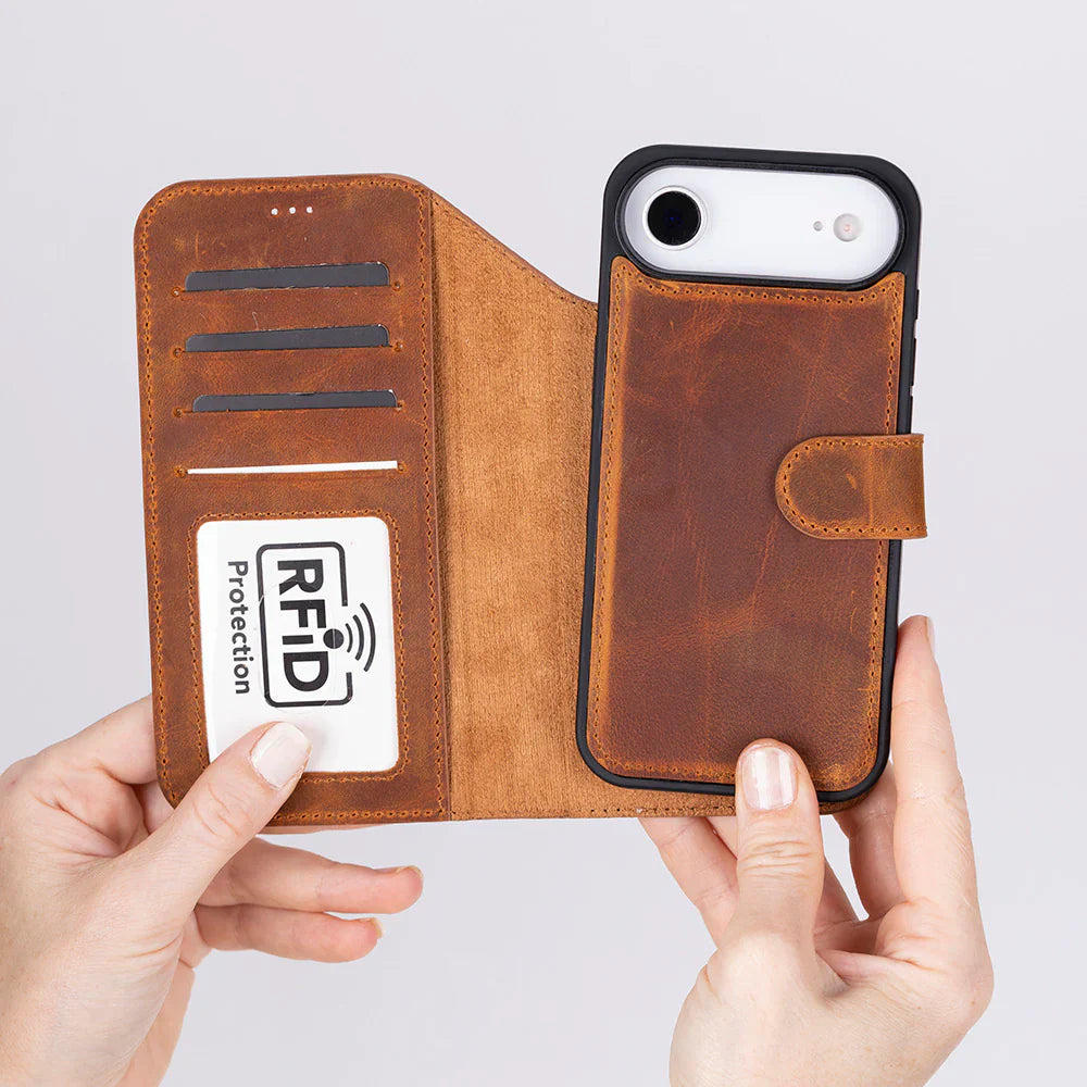 Magic iPhone 17 Air Leather Detachable Wallet Case