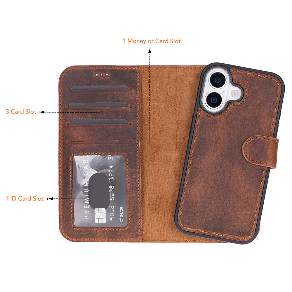 Magic iPhone 17 Leather Detachable Wallet Case