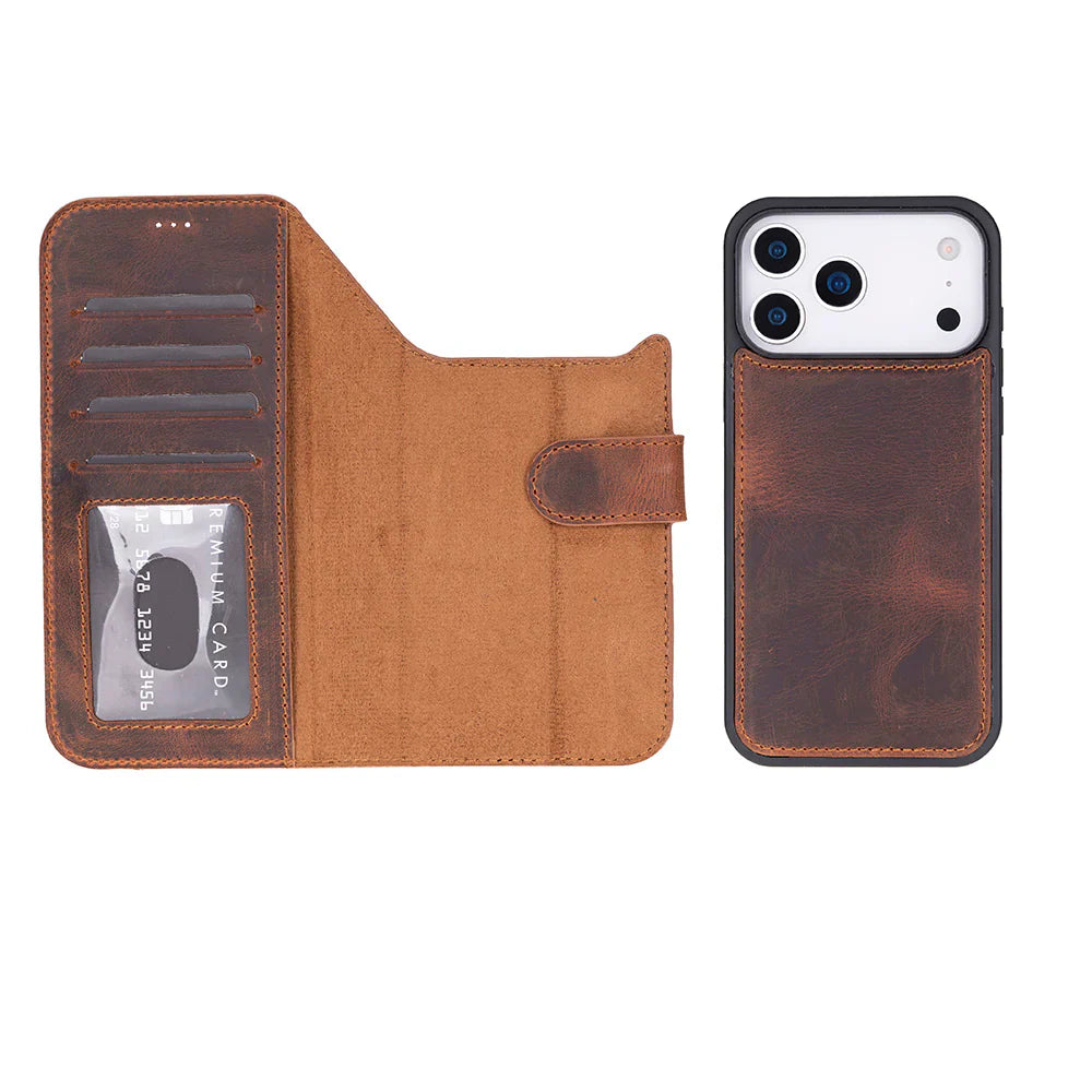 Magic iPhone 17 Pro Max Leather Detachable Wallet Case