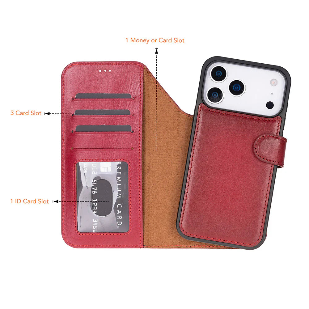 Magic iPhone 17 Pro Leather Detachable Wallet Case