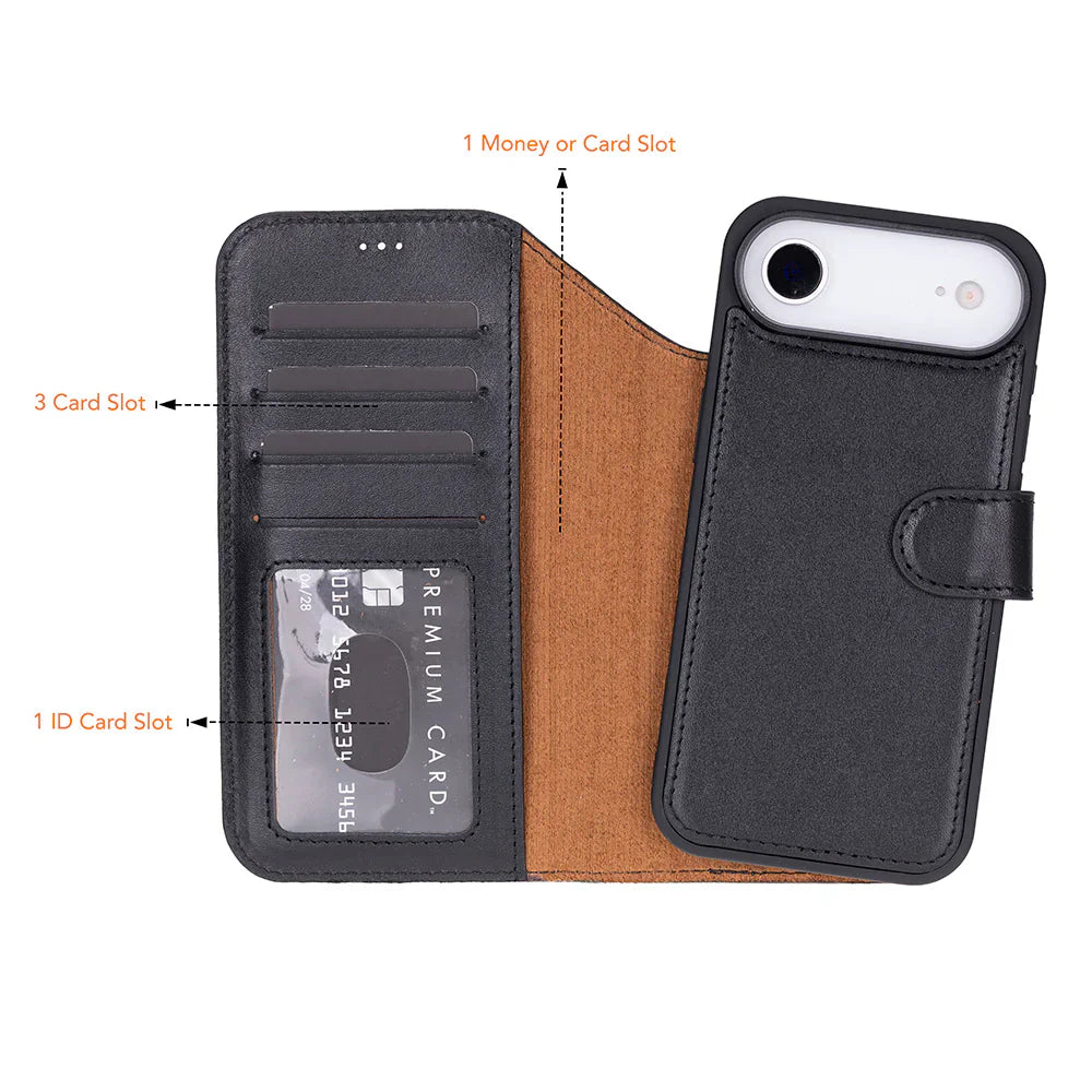 Magic iPhone 17 Air Leather Detachable Wallet Case