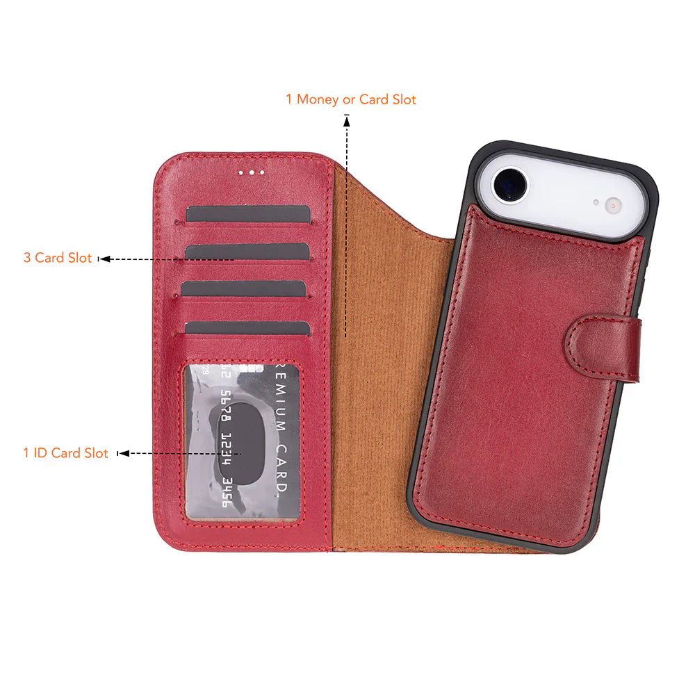 Magic iPhone 17 Air Leather Detachable Wallet Case