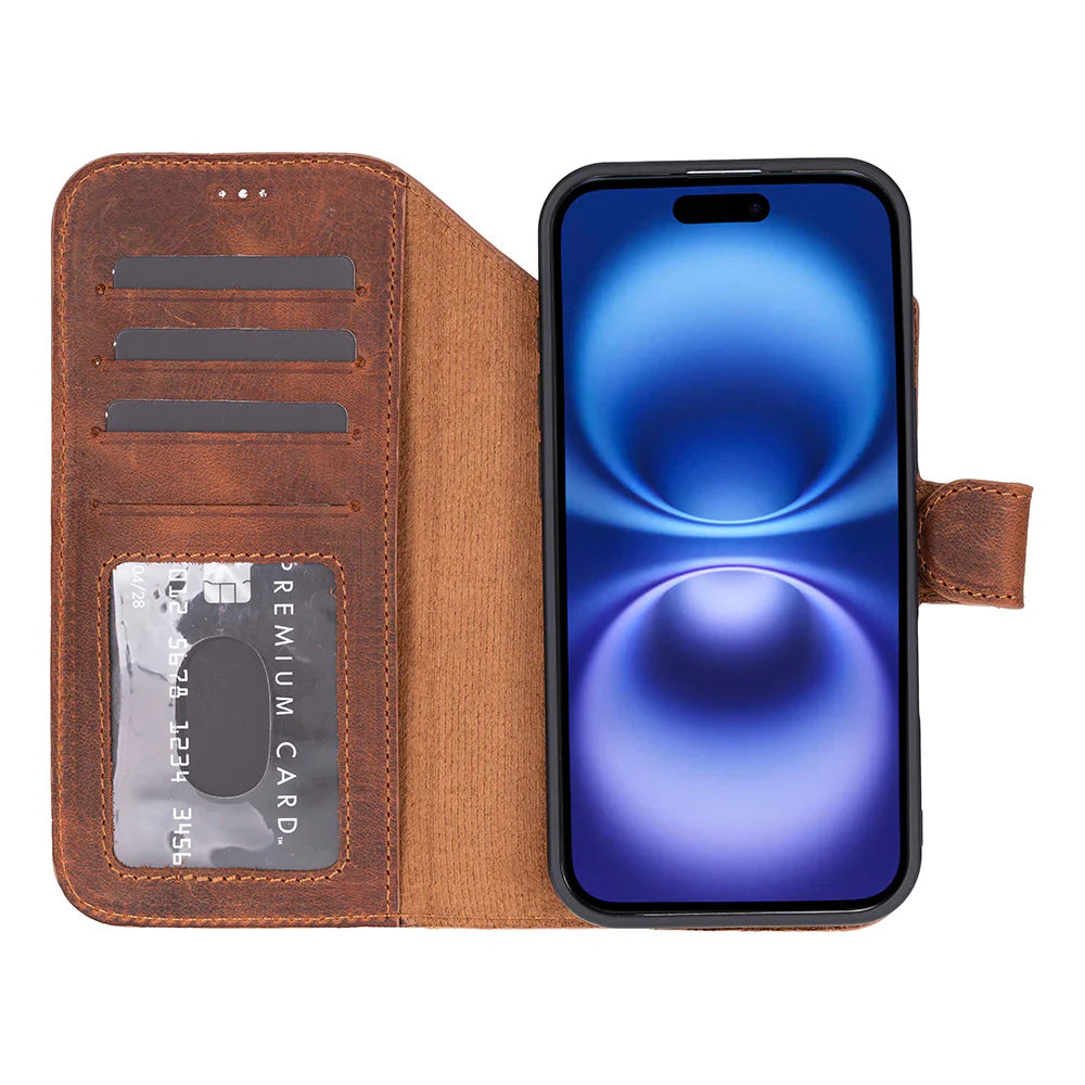 Magic iPhone 17 Air Leather Detachable Wallet Case