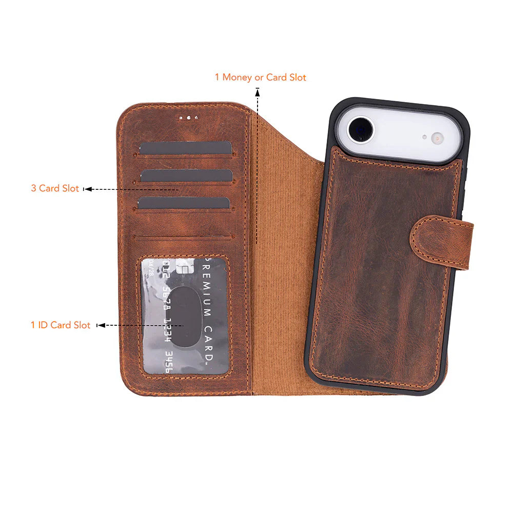 Magic iPhone 17 Air Leather Detachable Wallet Case