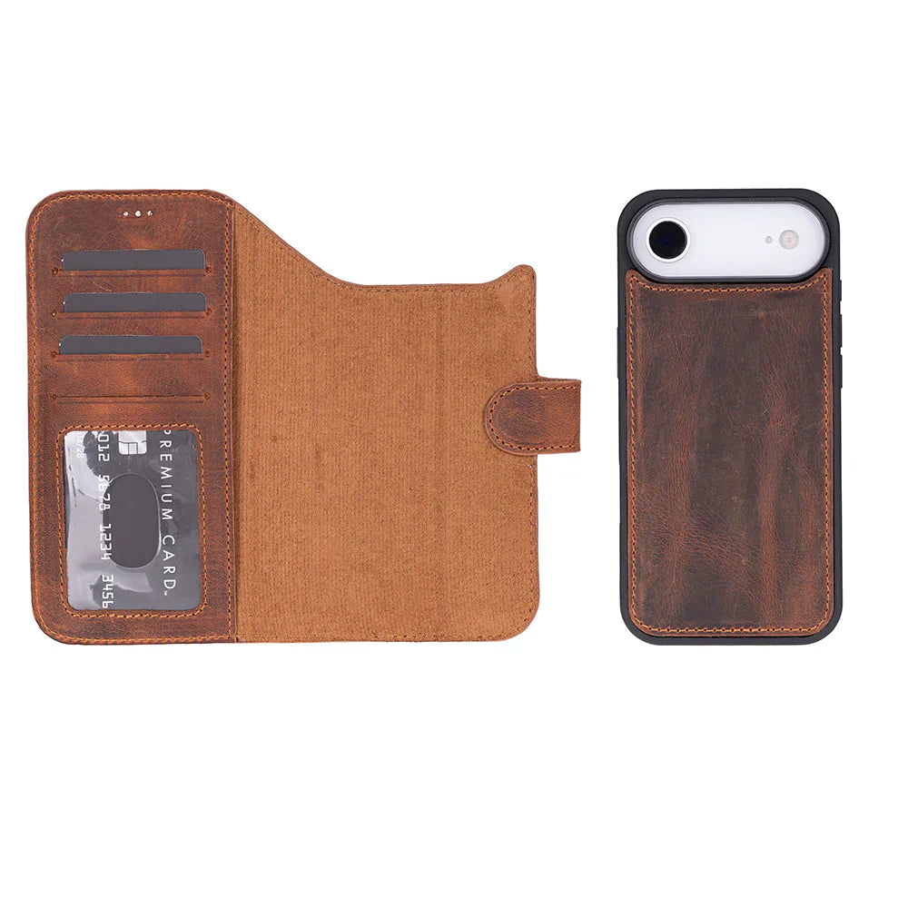 Magic iPhone 17 Air Leather Detachable Wallet Case