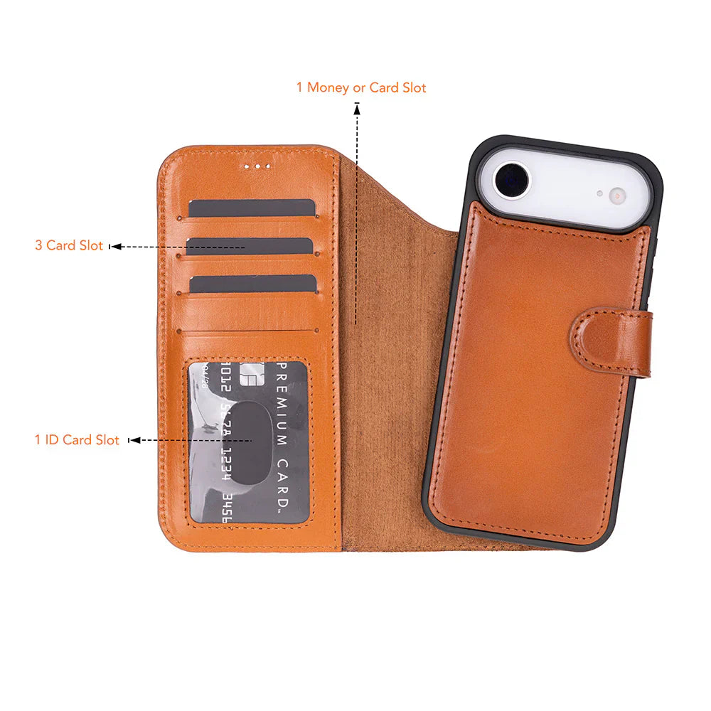 Magic iPhone 17 Air Leather Detachable Wallet Case