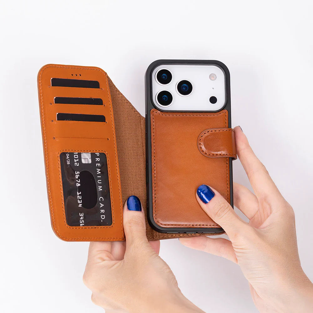 Magic iPhone 17 Pro Max Leather Detachable Wallet Case