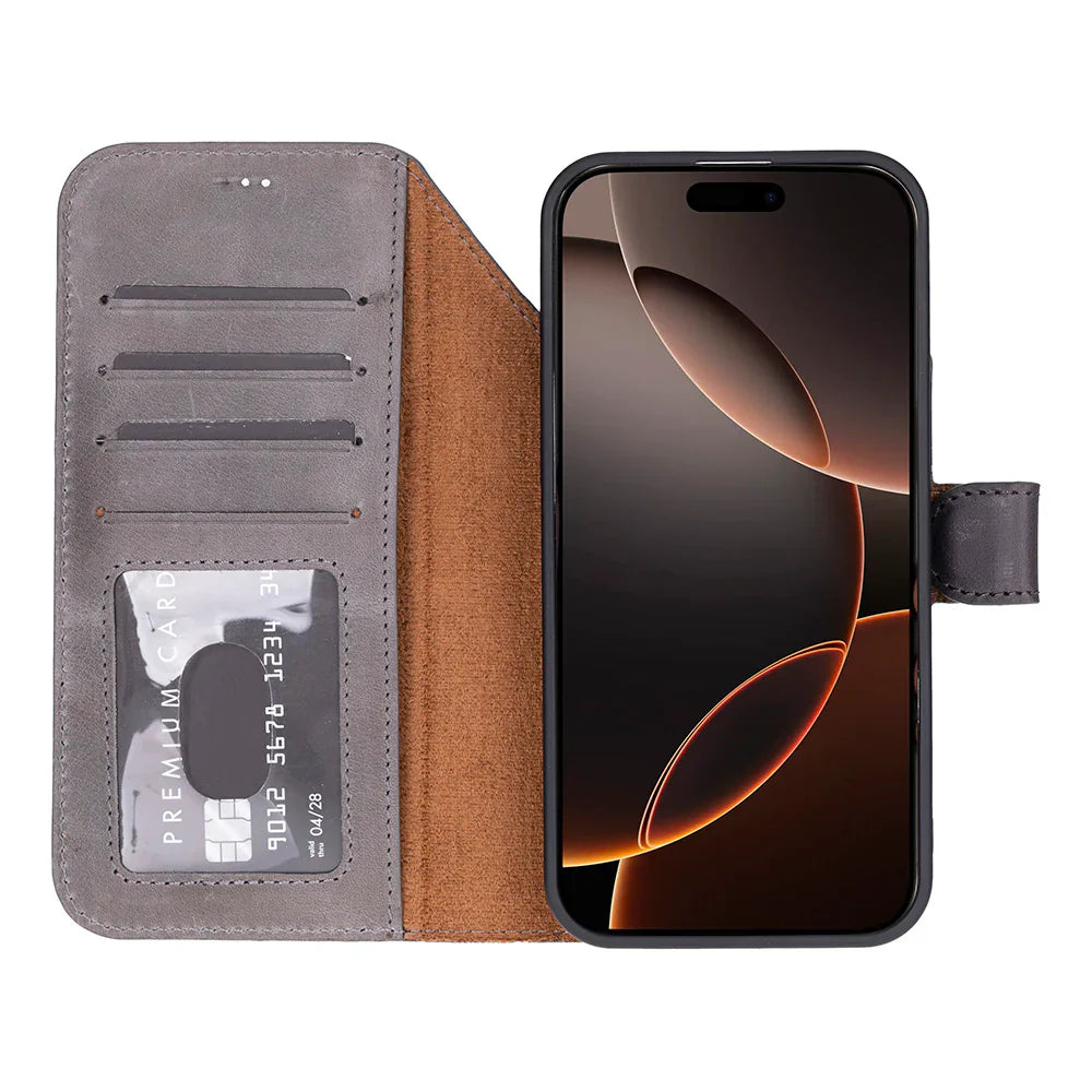 Magic iPhone 17 Pro Max Leather Detachable Wallet Case