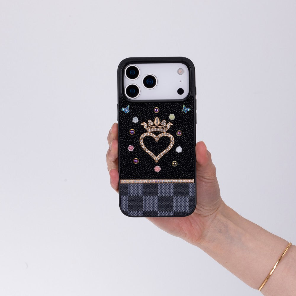 Vissel Heart Crystal Luxury Case for iPhone 17 Pro Max