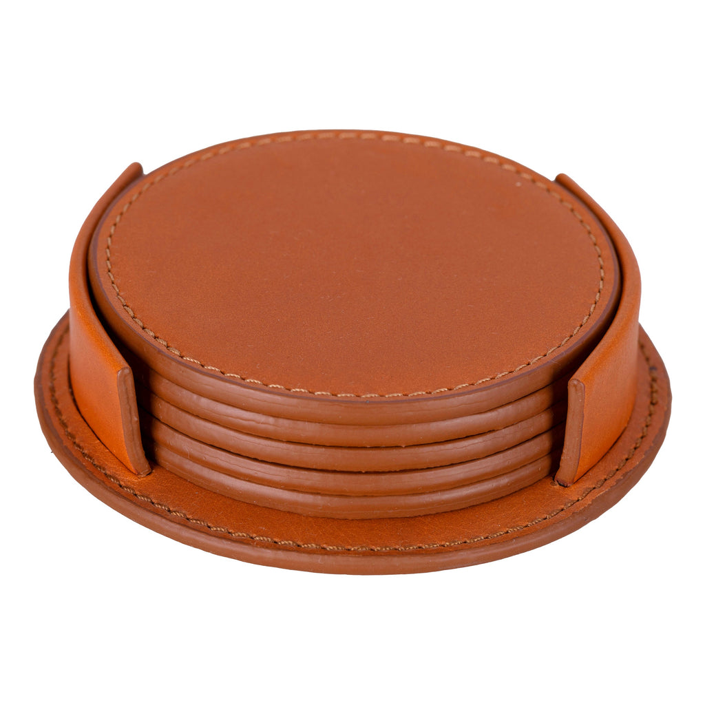 Divine Cup Leather Coaster Set