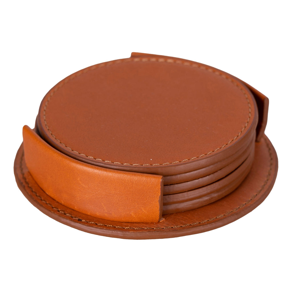 Divine Cup Leather Coaster Set