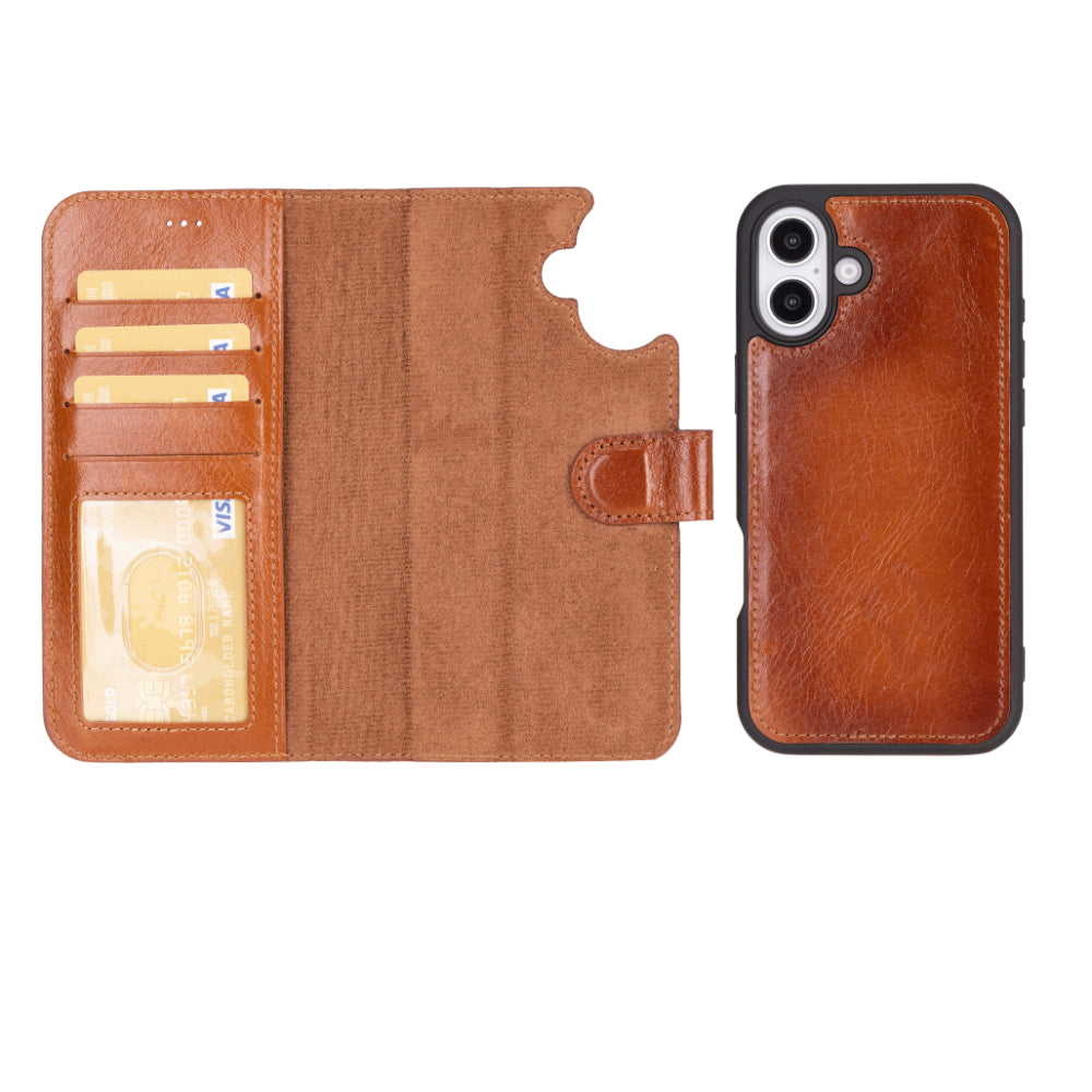 Magic iPhone 16 Plus Detachable Leather Wallet Case