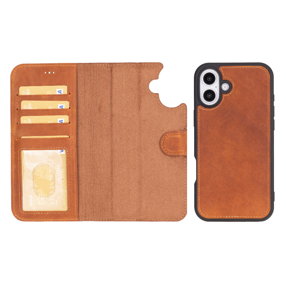 Magic iPhone 16 Plus Detachable Leather Wallet Case