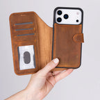 Magic iPhone 17 Pro Max Leather Detachable Wallet Case