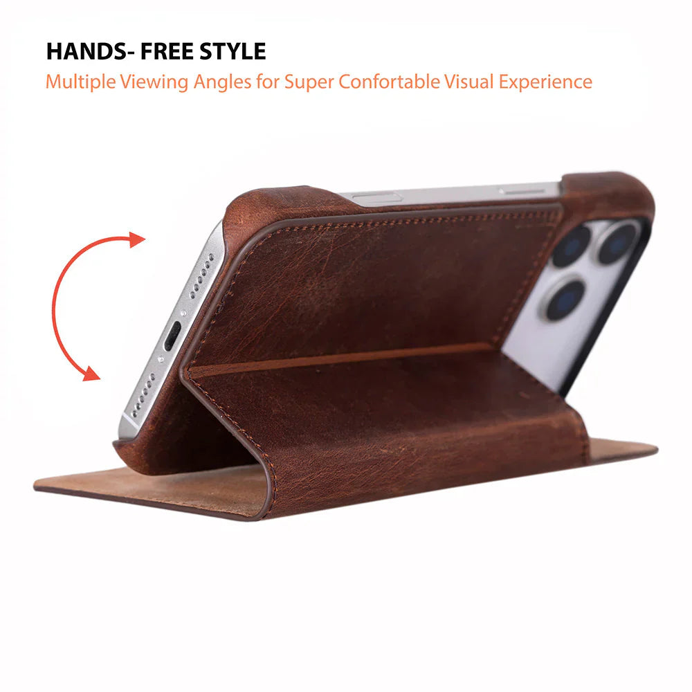Sonat Leather iPhone 17 Pro Folio Case