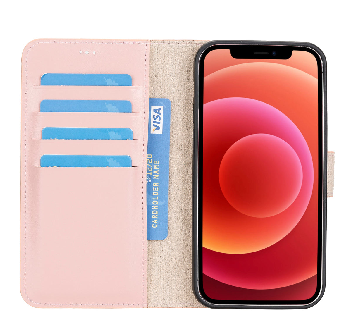 Magic iPhone 12 / 12 Pro Detachable Leather Wallet Case