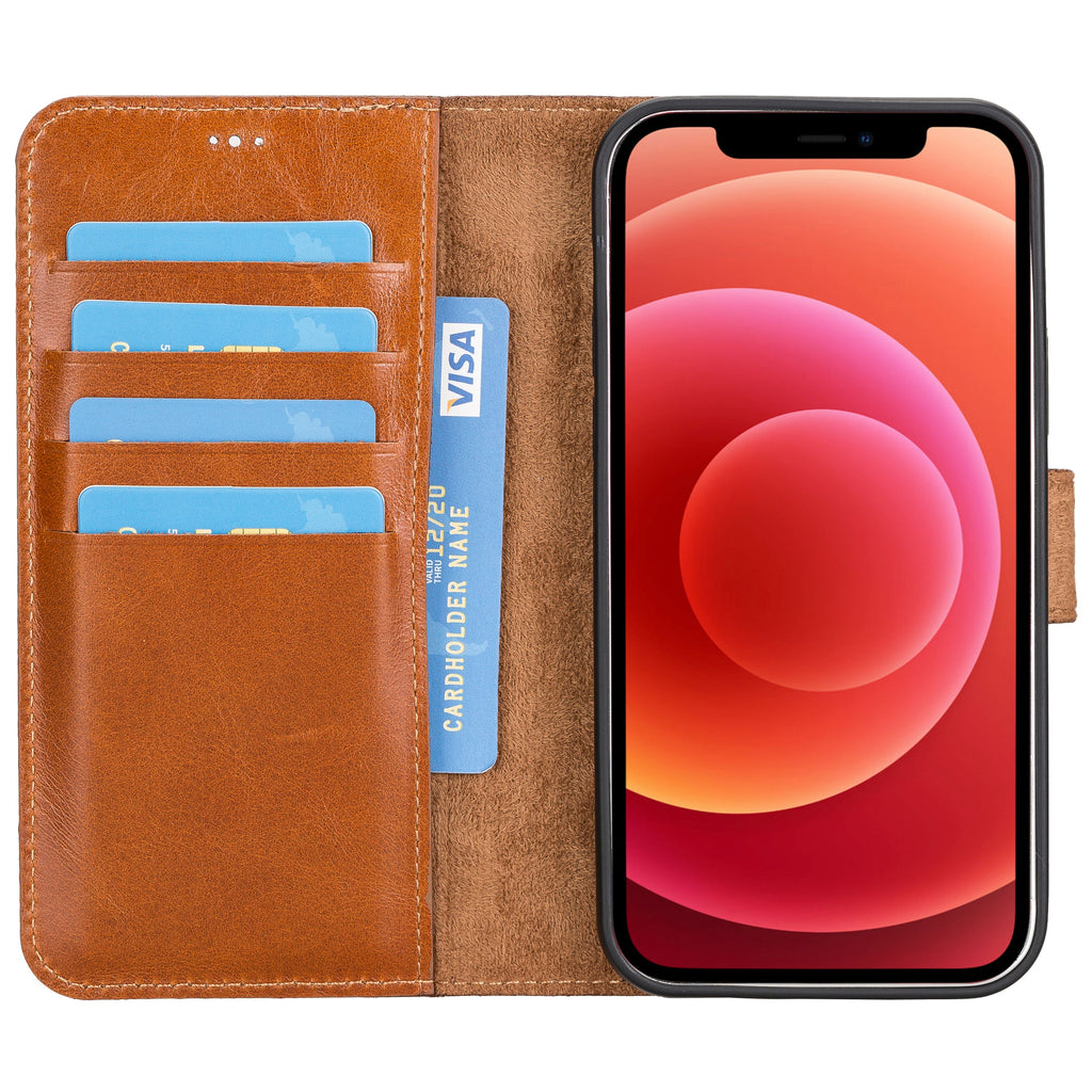 Magic iPhone 12 / 12 Pro Detachable Leather Wallet Case