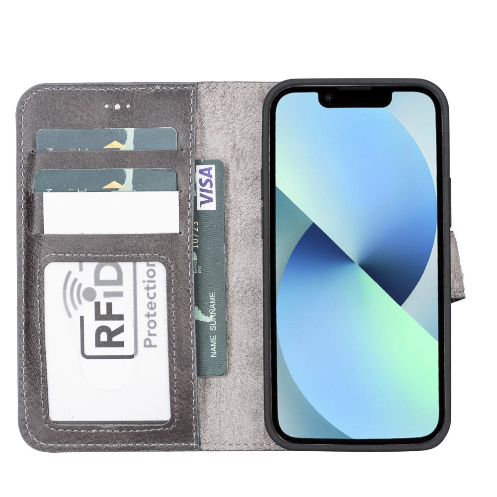 Magic iPhone 13 Mini Detachable Leather Wallet Case