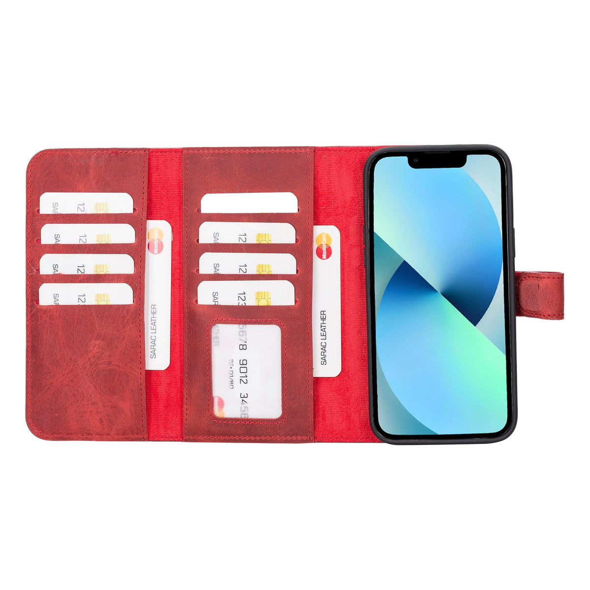 Santa iPhone 14 Plus Leather Detachable Wallet Case