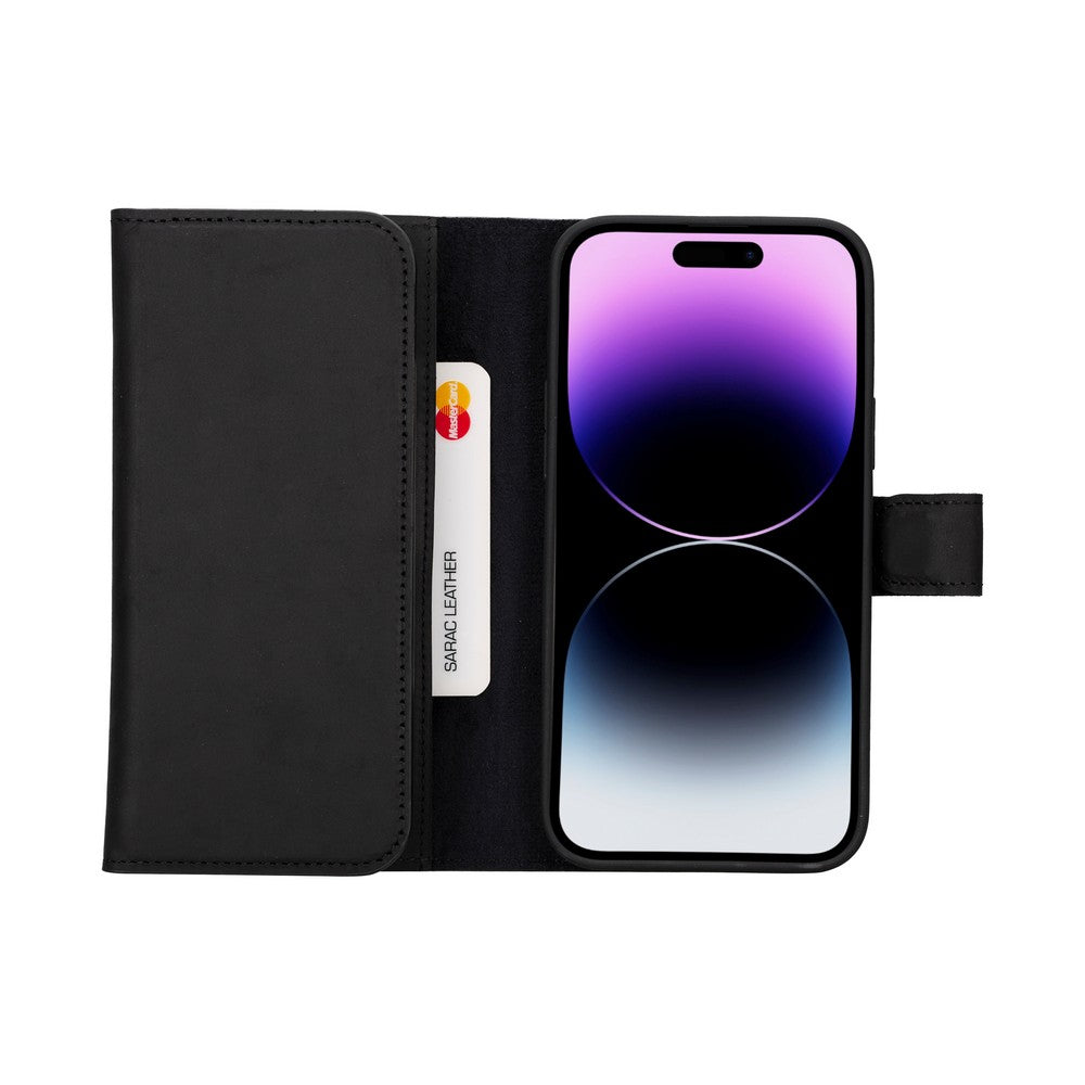 Santa iPhone 15 Plus Leather Detachable Wallet Case