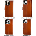 iPhone 15 Series Leather Wallet Case