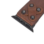 Leather Apple Watch Bands / Cross Style with Black Trok