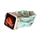 Leather Apple Watch Bands - Ferro Braided DT Peggy Rose Gold Trok Style