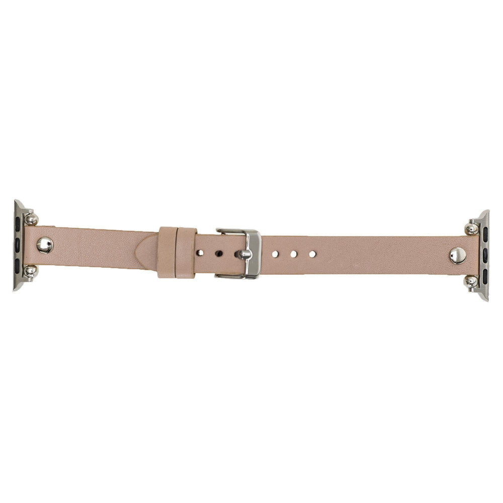 Leather Apple Watch Bands - Ferro Silver Trok Style